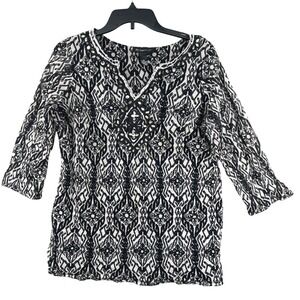 INC International Concepts Ikat Tunic Top Embellished Size 0X Statement